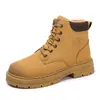 Botas Martin para Homens, Cano Alto, Forradas com Lã, Botas de Trabalho Quentes de Inverno, Botas Curtas Estilo Britânico, Botas Impermeáveis Estilo Coreano, Calçados Masculinos da Moda