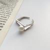 Estilo coreano S925 Sterling Silver mini Moda Personalizada Linha Diamante Pérola Anel de Abertura Anel Anel para Mulheres