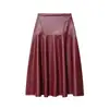 Transfronterizo Europeo y Americano Midi Retro Sensación Invernal Nuevo Moda para Mujer Cuero Sintético Al por Mayor Versátil Europeo y Americano
