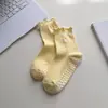 Calcetines de Yoga para Mujer, Calcetines de Pilates hasta la pantorrilla, Calcetines Antideslizantes de Fitness para Mujer, Bordado de Corazón, Calcetines Específicos para Deporte en Suelo, Transfronterizo