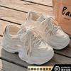 Zapatos Torre para mujer, primavera y verano 2024, nuevos zapatos de malla con explosiones, zapatos de malla transpirables para mujer, zapatos blancos de suela gruesa, zapatillas deportivas