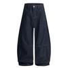 Jiamu Jeans Retrô Americano High Street Cor Original Silhueta Curva Unissex Estilo Old Money Comprimento Total Calças Banana