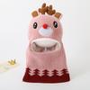 Chapéu de Inverno Infantil Chapéu Lei Feng Cachecol Facial Proteção Facial de Rena Desenho Animado Chapéu de Tricô com Forro de Lã Chapéu à Prova de Vento