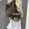Bolso de Lona Estilo Perezoso con Estampado de Leopardo para Mujer 2025 Otoño Nueva Moda Bolso de Hombro Casual Gran Capacidad Bolso de Mano para Viajero