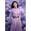 Elegante Vestido de Punto Trenzado de Cuello Alto Súper Bonito para Socialité Mujer Lujo Ligero Gama Alta Base de Suéter Vestido Largo Invierno