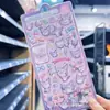 Pegatinas Estéticas de Dibujos Animados 3D Huecas con Relieve de Gemas de Sanrio Kuromi Japonés para Decoración de Niños y Niñas