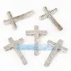 Accesorios para Joyería DIY Cobre Puro Chapado en Oro Microincrustado Cuentas de Cruz Accesorios para Pulseras Hechas a Mano Chapado en Oro Blanco Dorado Negro