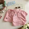 Conjunto Sin Mangas para Niña Estrella Redonda Verano 2026 Nuevo Rosa Dulce Volante Lunares Falda de Capas Conjunto de Dos Piezas