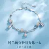 Pulsera de plata de orquídea de lirio para mujer, joyería de lujo ligero, nicho, exquisita, nueva 2024, pulsera de plata para niña, regalo de cumpleaños