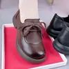 Zapatos planos de estilo retro con boca poco profunda, mocasines para mujer, novedad de otoño 2026, cordones negros, suela gruesa, casual, simples, zapatos pequeños de cuero