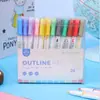 Marcador Creativo Amazon de Doble Línea y Contorno Gran Capacidad Secado Rápido Impermeable Bolígrafo de Color Bolígrafo para Pintar y Dibujar Graffiti Infantil
