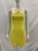 Vestido Sexy Ajustado Bodycon de Color Sólido con Diseño de Vendaje y Cuello Halter sin Espalda, Moda de Verano de Comercio Exterior Europeo y Americano 2026