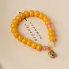Ábaco de Topacio Bodhi Cuentas Colgante de Bestia Devoradora de Oro para Manualidades Modelo Especificaciones 8X10 Modelo para Hombres y Mujeres Pulsera Rosario Venta al por Mayor