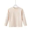 Camiseta de baixo para crianças, outono para meninos em algodão puro, roupa íntima quente para crianças maiores e adolescentes, top de camada interna, pijama para meninas