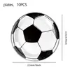 Platos, Vasos, Servilletas de Papel de Fútbol Blancos Pequeños, Vajilla Desechable, Manteles, Banderas, Banderines, Decoraciones de la Copa Mundial de Fútbol