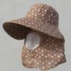 Sombrero de Sol de Verano para Mujer Protección Solar Cubre-Rostro Chal para Montar Protección Facial Sombrero de Ala Grande Mascarilla Sombrero para Recolectar Té Plegable para Adultos