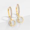 RAKOL aretes redondos geométricos simples de personalidad directa de fábrica aretes de circonita con micro incrustaciones para mujer hebilla para la oreja al por mayor