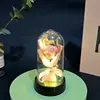 Rosa flor artificial flor de jabón Día de San Valentín luz nocturna regalo creativo adorno ramo pequeño pantalla de lámpara regalo para amante