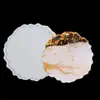 Molde de silicona para gota de cristal diy plato de encaje posavasos platillo forma de onda irregular molde de mesa para posavasos