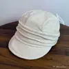 Gorra Ecuestre de Algodón y Lino Estilo Japonés Inspirada en Yamamoto con un Toque Elegante y de Alta Gama, Gorra de Béisbol Color Albaricoque, Gorra de Boina Fina Artística para Primavera-Verano