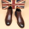 Botines Británicos Chelsea 2025 para Hombre Puntiagudos Casual de Negocios de Caña Alta de Piel Botines Cortos Retro Botas para Aumentar la Altura
