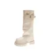 Botas de montar retro de tacón grueso, botas largas para mujer, nueva colección de otoño 2026, populares botas de montar de tacón grueso, estilo de alta gama, diseño de caña alta