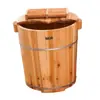 Balde para Banho de Pés de 40cm de Altura, Balde de Banho de Pés de Madeira, Balde de Banho de Pés de Madeira Maciça, Balde de Banho de Pés Doméstico com Tampa e Aprofundamento