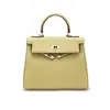 Bolso Estilo Nuevo Cuero Genuino Alta Calidad Bolso Kelly Primera Capa Piel de Vaca Gama Alta Gran Capacidad Portátil Bolso de Hombro Cruzado