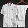 Traje Tang de Manga Larga de Primavera y Verano para Hombre, Traje Casual, Estilo Chino, Camisa para Personas de Mediana Edad y Ancianos, Ropa Hanfu de Papá y Abuelo