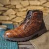 Botas de couro masculinas transfronteiriças Botas Martin Botas masculinas plus size Zíper Botas curtas Sapatos masculinos Outono e inverno Sapatos de cano alto Botas de trabalho do deserto