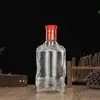 Garrafa de Vidro Transparente Espessada para Bebidas Alcoólicas Atacado Pacote 0,5kg 500ml Garrafa Selada para Bebidas Alcoólicas Caseiras Garrafa de Vinho com Bolhas