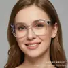Nuevas Gafas de Estilo Europeo y Americano, Personalidad, Bloques de Color, Modernas, Ojo de Gato, Sin Graduación, con Protección contra Luz Azul, Monturas Lisas, Monturas de Gafas Simples Transfronterizas
