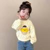 Outono 2025 Novo Estilo Meninas Manga Longa Infantil Moderno Manga Longa Moletom Estampado Primavera e Outono Nova Camiseta Top
