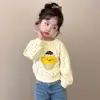 Outono 2025 Novo Estilo Meninas Manga Longa Infantil Moderno Manga Longa Moletom Estampado Primavera e Outono Nova Camiseta Top