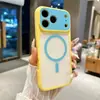 Funda magnética para teléfono de color contrastante con ventana grande para Apple 18 Pro Max, Funda protectora colorida a prueba de golpes para iPhone 17