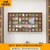 Estante de celosía de madera maciza Gabinete de almacenamiento de pared Estante de exhibición para tetera y taza de té Estante de exhibición multiusos