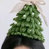 Kit de Material para Tiara de Árvore de Natal DIY com Varinha Torcida Grampo de Cabelo Presente de Véspera de Natal para Amigos Acessórios de Cabelo Feitos à Mão
