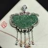Jade birmanês de gelo natural, pingente incrustado de mercadorias, material perigoso, dragão de água azul, marca, Buda Maitreya, fornecimento de venda ao vivo