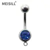 Anillo de ombligo de acero inoxidable con un diamante Meier Clavo de ombligo personalidad de resorte europeo y americano joyería de piercing para hombres y mujeres venta al por mayor