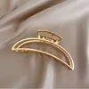 Presilha de Metal Grande Tendência para Mulheres, Estilo Coreano, Simples e Elegante, Série Ouro Fosco para a Parte de Trás da Cabeça