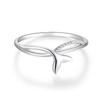 Jóias transfronteiriças europeias e americanas moda S925 Sterling Silver Fishtail Plain Ring Ring Anel Moda feminina Tail Food Finger Ring Anel empilhado