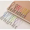 Llavero de Cuentas Correa de Silicona Cuerda de Cuero Colgante Accesorios Metálicos Anillo de Acero Hebilla de Puerta Anillo para Tarjeta Pequeño