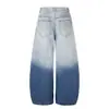 Calça Casual Decorativa Estampada Tendência 2026 Cintura Média Desgastada Cor Degradê Curva Atacado de Fonte Única 34