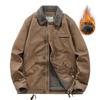 1872 Invierno Casual para Hombre Forrado de Felpa Engrosado Solapa Uniforme Militar Abrigo Acolchado de Algodón para Mediana Edad Abrigo Holgado de Felpa de Cordero Acolchado de Algodón