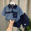2025 Nueva Moda Bebé Verano Niños Traje Camisa Polo Ropa de Moda Popular en Internet Ropa Infantil de Manga Corta
