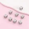 Cuentas cuadradas de acero inoxidable con bordes biselados y agujeros pasantes, adecuadas para collares, pulseras y accesorios de joyería DIY para hombres y mujeres