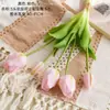5 Tulipanes Holandeses de Goma Suave, Flores Artificiales, Flores Falsas para Decoración del Hogar, Pared de Flores de Rosa para Bodas, Ramo