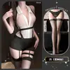 Lencería Sexy con Escote Profundo en V, Falda Ajustada a la Cadera, Atractiva y Seductora, Estilo de Azafata Atrevida, No Necesita Quitarse, Atuendo Qqny