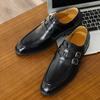 Sapatos de Couro Masculinos 2025 Britânico Business Casual Bico Fino Moderno Preto Formal Sapatos de Couro Fivela Respirável Sapatos de Casamento Sapatos Masculinos