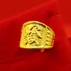 Anel Masculino Dourado Imitando Areia Espessado para Trazer Riqueza e Fortuna para Anel de Homens Idosos Joias E-Commerce Transmissão Ao Vivo Fornecimento Atacado
